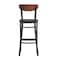 Flash Furniture Black Vinyl Barstool with Walnut Wood Back, PK 2 2-XU-DG6V6BV-WAL-GG - alternate 4
